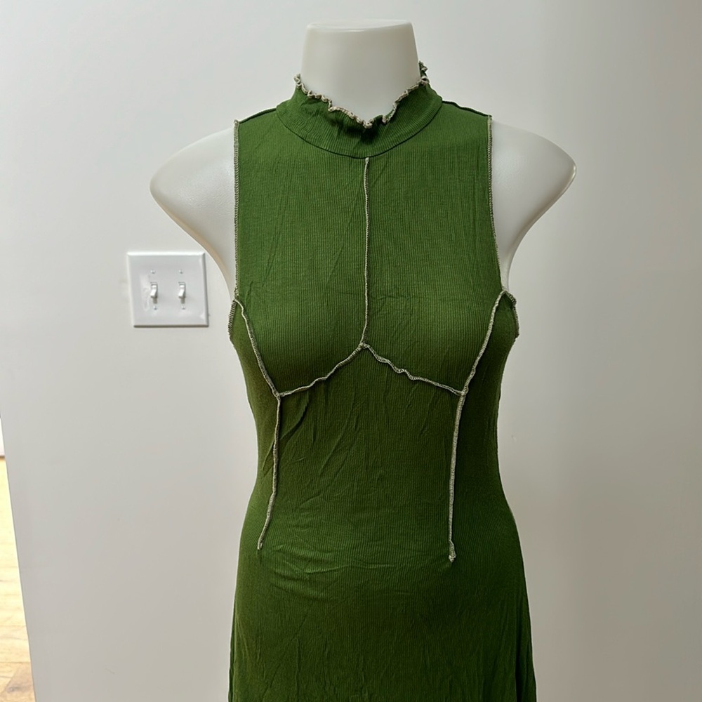 Urban Outfittets lightweight green keyhole back mini dress